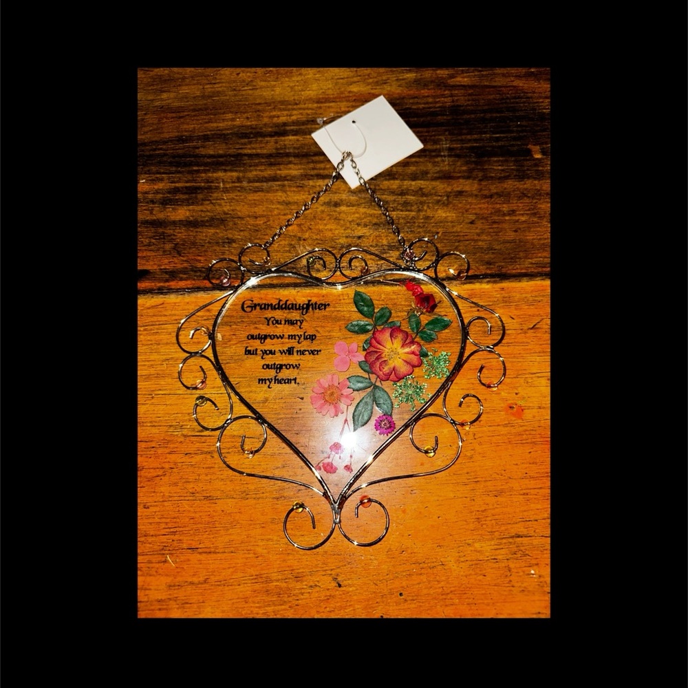 New Swirled Metal Dried Pressed Flowers For Granddaughter Sun-catcher
